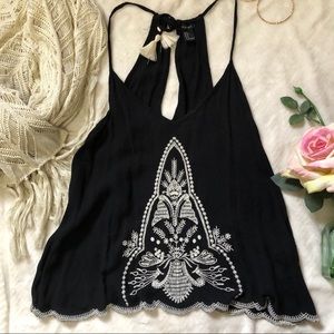 Forever 21 embroidered halter top